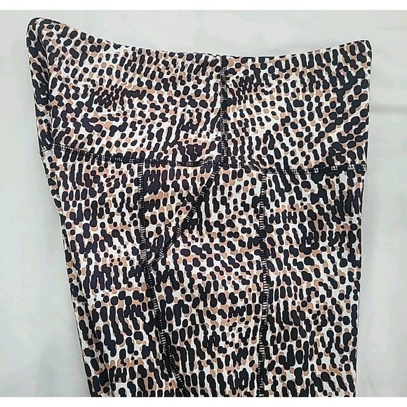 NWOT Move Theology Black Tan Cream Animal Print 25" Full Length Leggings L - Picture 5 of 8